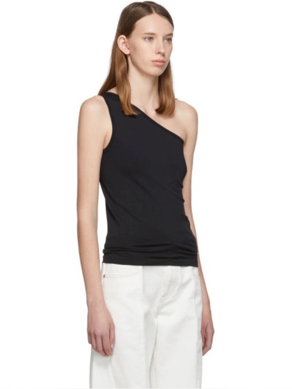 Helmut Lang Black Asymmetric Seamless Tank Top XS/S